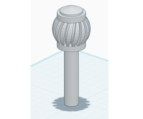 3D Printed Small Turbine Vent ~ HO Scale